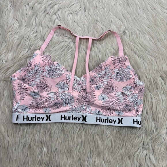 Hurley Floral Strappy Back Pullover Bralette Bra - Picture 3 of 4